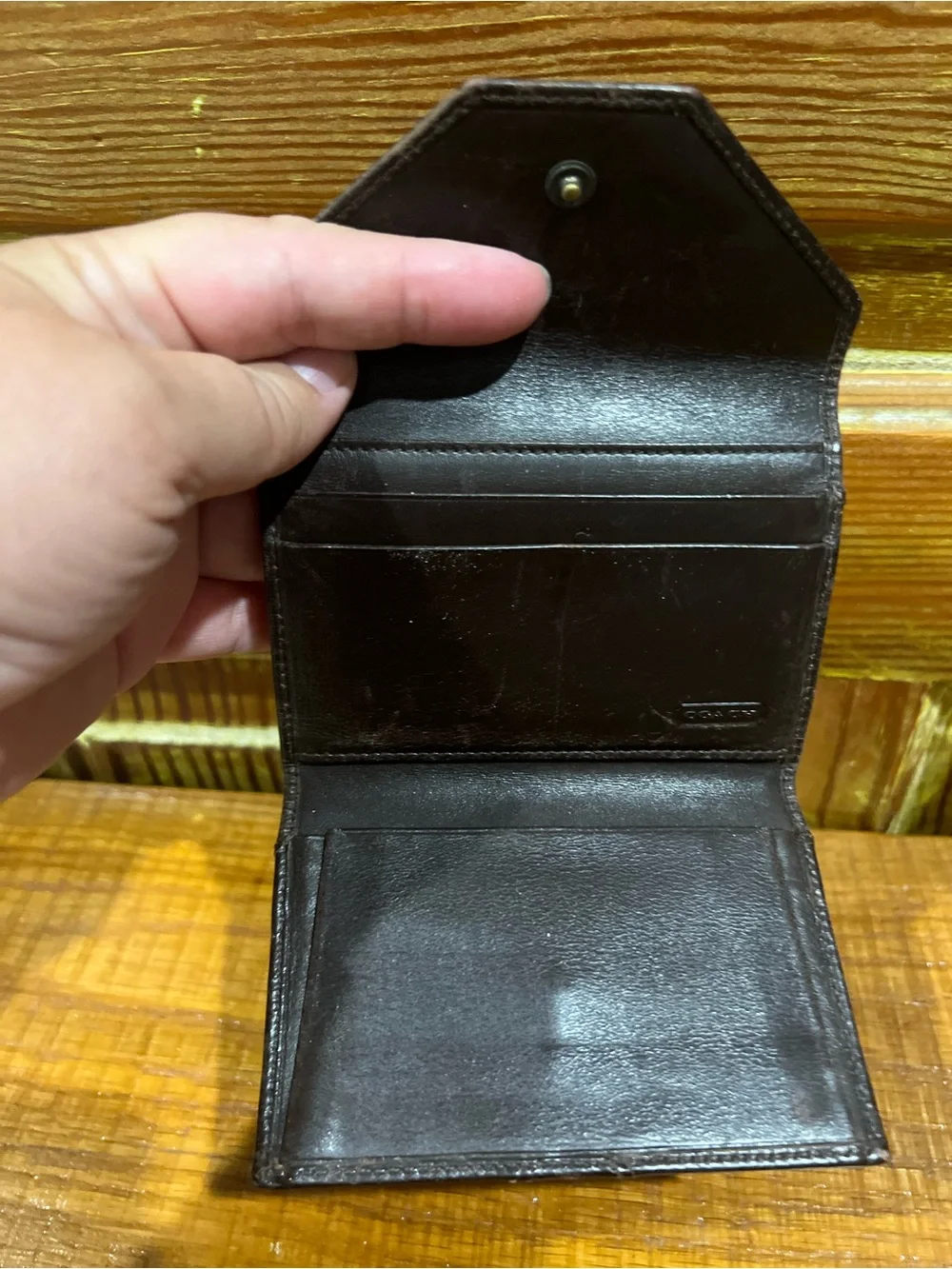 Vintage Coach Manhattan Card Holder Leather Wallet Brown